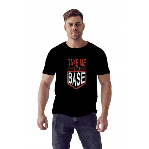 Tricou Barbat Personalizat "Take me to base", OKTANE®, Negru